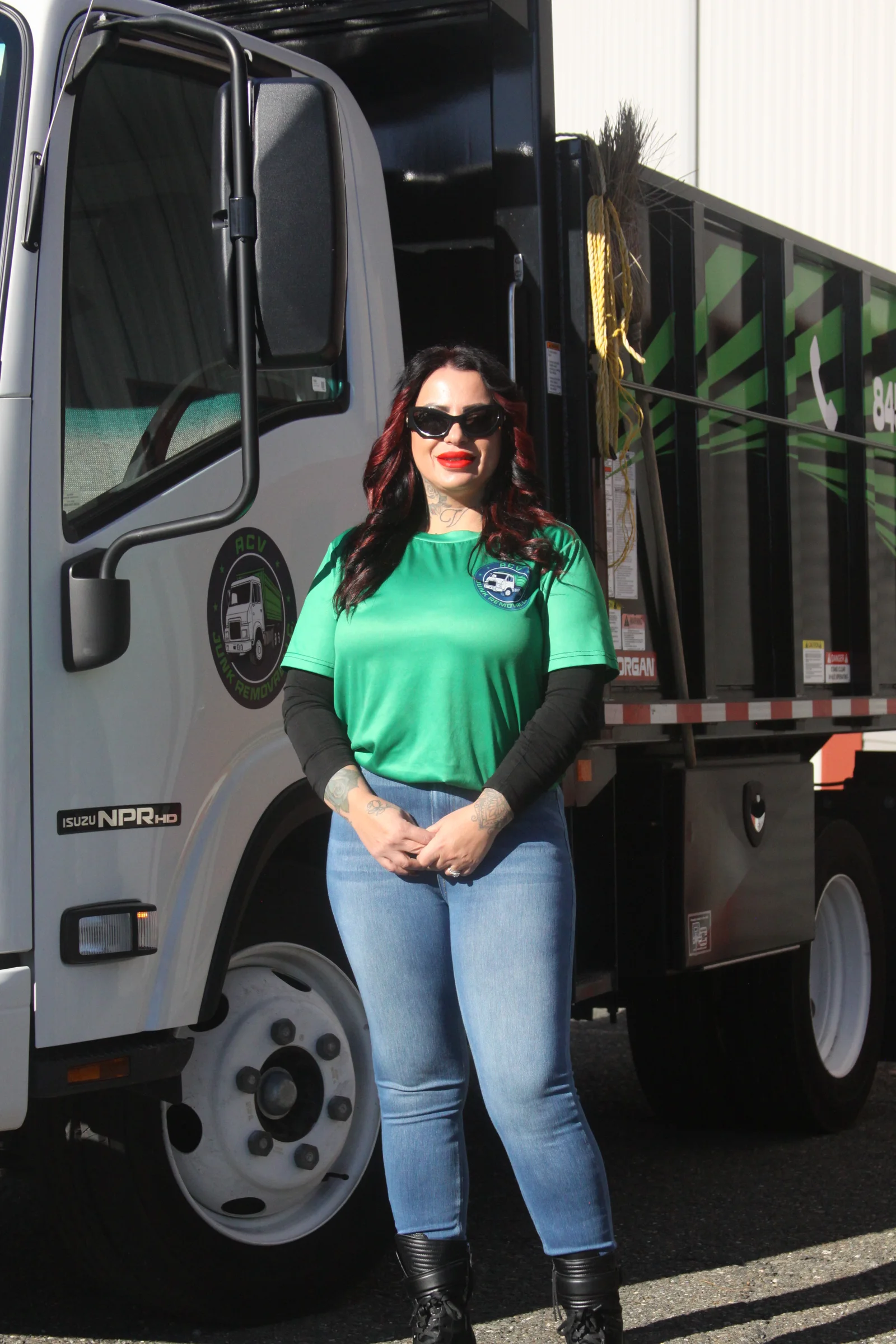 Cleaning services lead standing by the truck